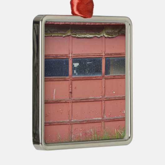 赤いガレージのドア メタルオーナメント (右)