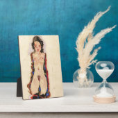 赤いガーターズの女の子 | エゴンシエレ | フォトプラーク (側面)