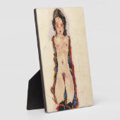 赤いガーターズの女の子 | エゴンシエレ | フォトプラーク (側面)