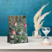 赤いガーデンチューリップ フォトプラーク (側面)