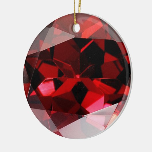 赤いガーネット宝石用原石1月Birthstone セラミックオーナメント (左)