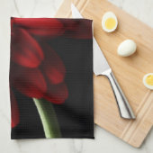 赤いガーベラのデイジーの台所タオル キッチンタオル (四つ折り)