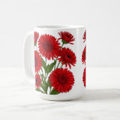 赤いガーベラの花束 コーヒーマグカップ (正面左)