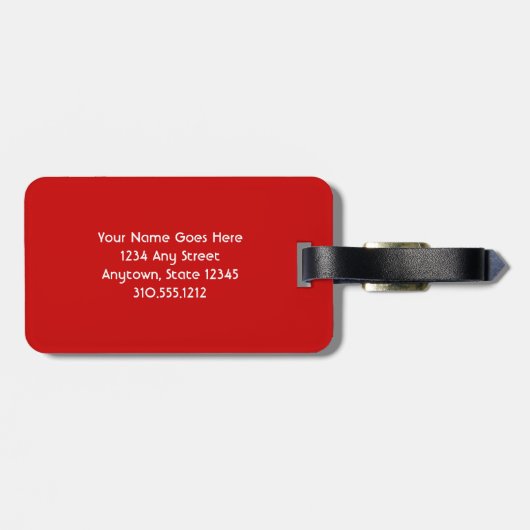 赤いガーベラデイジーフォト名前をカスタムするスクリプトモダン ラゲッジタグ (裏面横)