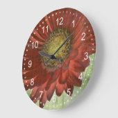 赤いガーベラ ラージ壁時計 (傾斜)