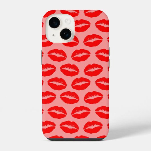 赤いキスの唇 iPhoneケース (裏面)