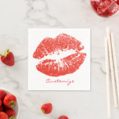 赤いキスをする唇サンダー_コーブ スタンダードカクテルナプキン (インサイチュ)