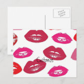 赤いキスをする唇サンダー_コーブ ポストカード (正面/裏面)