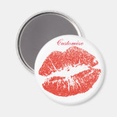 赤いキスをする唇サンダー_コーブ マグネット (正面/裏面)