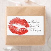 赤いキスをする唇サンダー_コーブ ラベル (インサイチュ)