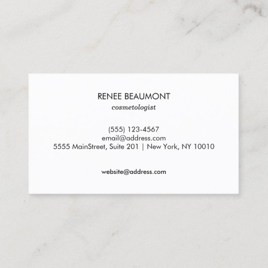 赤いキスをする唇ライトピンクのメイクアップアーティスト 名刺 (裏面)