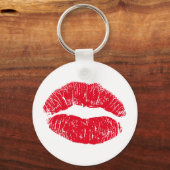 赤いキスをする唇 キーホルダー (正面)