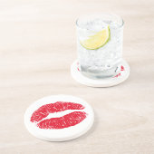 赤いキスをする唇 コースター (側面)