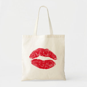 赤いキスをする唇 トートバッグ