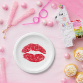 赤いキスをする唇 ペーパープレート (パーティー)
