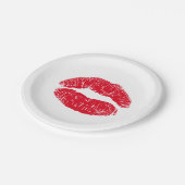 赤いキスをする唇 ペーパープレート (アングル)