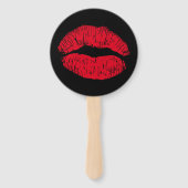 赤いキスをする唇（黒） ハンドファン (裏面)