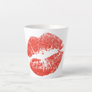 赤いキスをする唇Thunder_Cove カフェラテマグ
