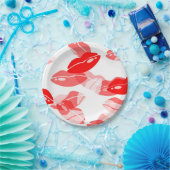 赤いキス愛唇のデザイン ペーパープレート (パーティー)