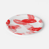 赤いキス愛唇のデザイン ペーパープレート (アングル)