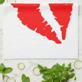 赤いキス キッチンタオル (折り畳み)