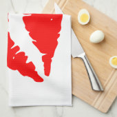 赤いキス キッチンタオル (四つ折り)