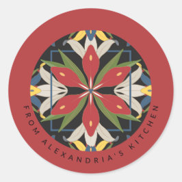 赤いキッチンタイルデザイン | 我が家のキッチンから ラウンドシール