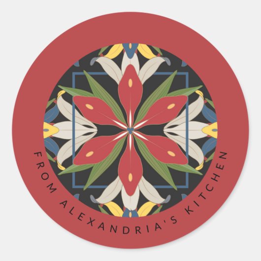 赤いキッチンタイルデザイン | 私のキッチンから ラウンドシール (正面)