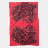 赤いキッチンタオルランニングが星空の夜のタオル キッチンタオル (縦)