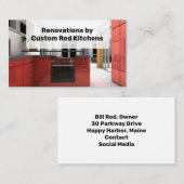 赤いキッチンホーム改善リニューアル 名刺 (正面/裏面)