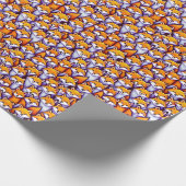 赤いキツネお洒落の小さな森林動物 ラッピングペーパー (角)