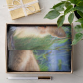 赤いキツネが草の風光明媚な野生動物に敷設 薄葉紙 (ギフト)