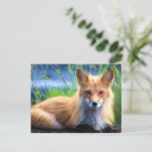 赤いキツネが野生生物の画像に描き込む ポストカード (スタンド正面)