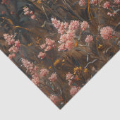 赤いキツネとピンクの野生の花の切り離 薄葉紙 (詳細)