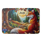 赤いキツネと太陽と森 バスマット (正面)