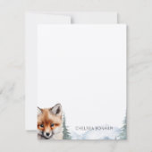 赤いキツネのキュービーインアウッドランドフォレストウォーター色 ノートカード (正面)