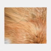 赤いキツネのファーテクスチャ フリースブランケット (正面(横))