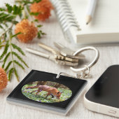 赤いキツネのブルーベル キーホルダー (正面右)