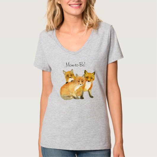 赤いキツネのママTシャツ Tシャツ (正面)