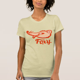 赤いキツネのレディースイエローTシャツ Tシャツ