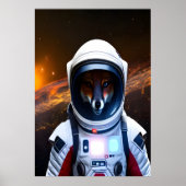 赤いキツネの宇宙 | AIアートポスター ポスター (正面)