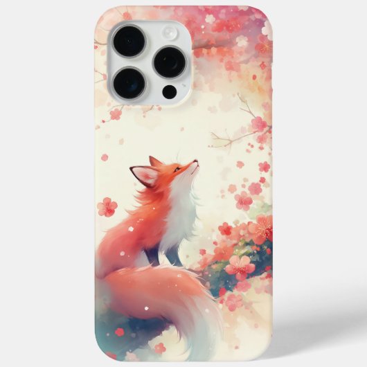 赤いキツネの桜の木 Case-Mate iPhoneケース (裏面)