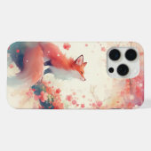 赤いキツネの桜の木 iPhoneケース (裏面横)