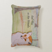 赤いキツネの森のアクセント枕 アクセントクッション (裏面(縦))