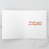 赤いキツネの母親と草の中のキット カード (内部)