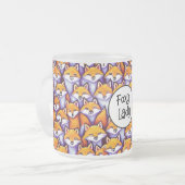 赤いキツネの漫画おもしろいのキツネの女性のユーモアのドゥードルおもしろい フロストグラスマグカップ (正面左)