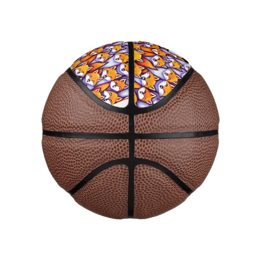 赤いキツネの漫画のドードル名前をカスタムするかわいい動物 ミニバスケットボール (右)