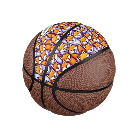 赤いキツネの漫画のドードル名前をカスタムするかわいい動物 ミニバスケットボール (アングル)