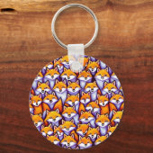 赤いキツネの漫画のドードル名前をカスタムする野生動物 キーホルダー (裏面)