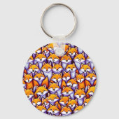 赤いキツネの漫画のドードル名前をカスタムする野生動物 キーホルダー (裏面)